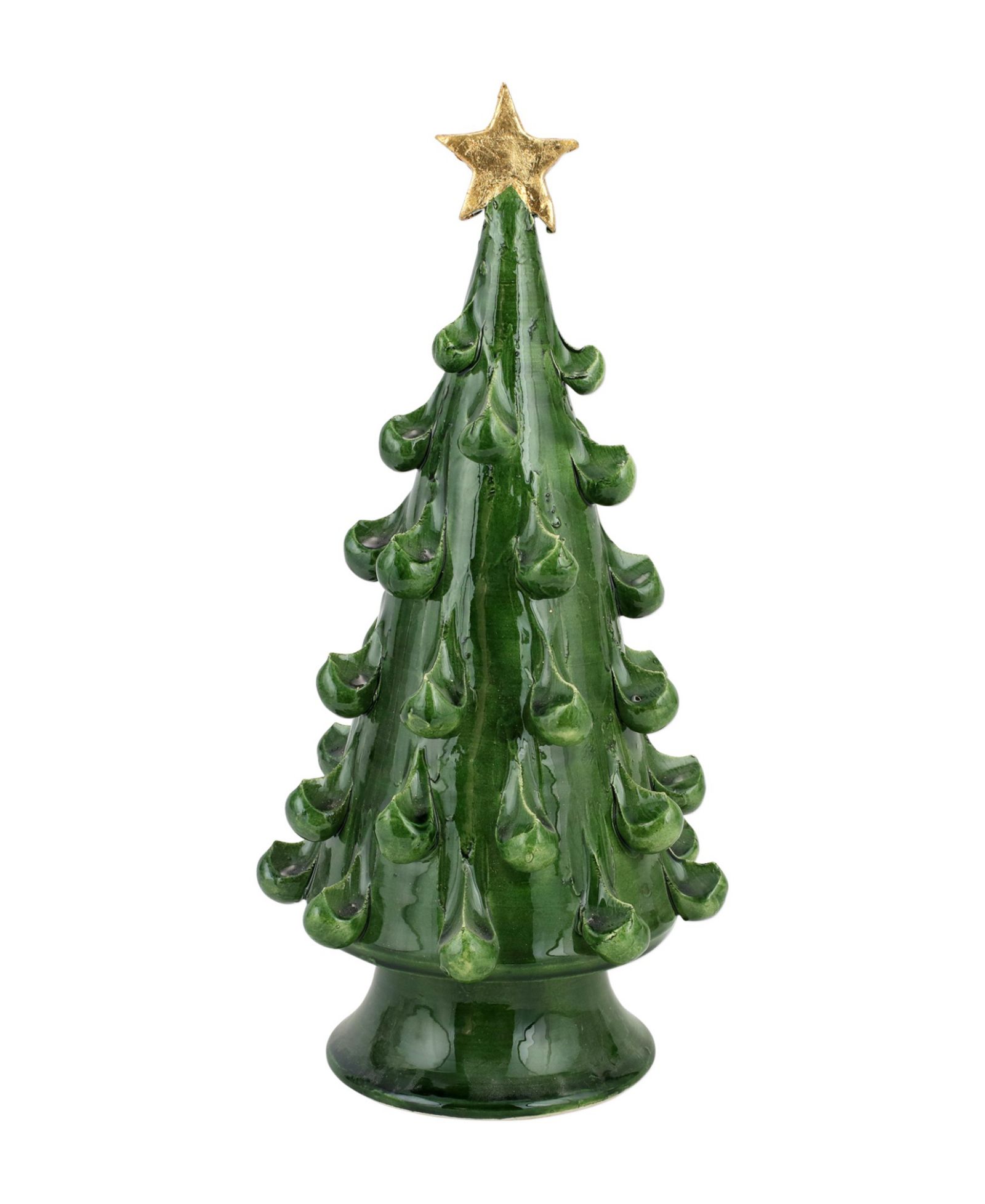 VIETRI Foresta Green Medium Tree with Gold Star