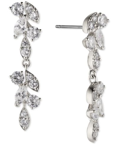 Eliot Danori Silver-Tone Linear Drop Earrings, Created for Macy's