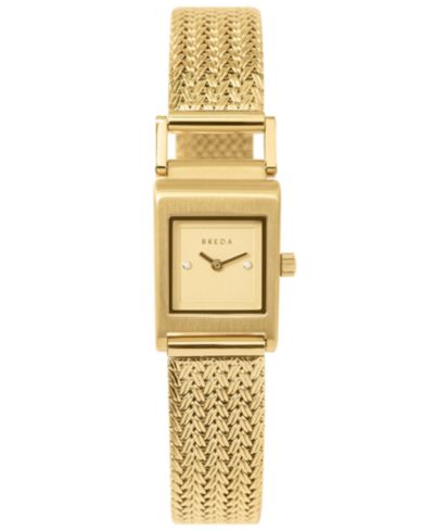 BREDA Women's 'Revel Tethered' Gold Mesh Bracelet Watch, 18mm