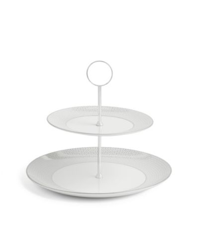 Wedgwood Gio Platinum Cake Stand, 2 Tier