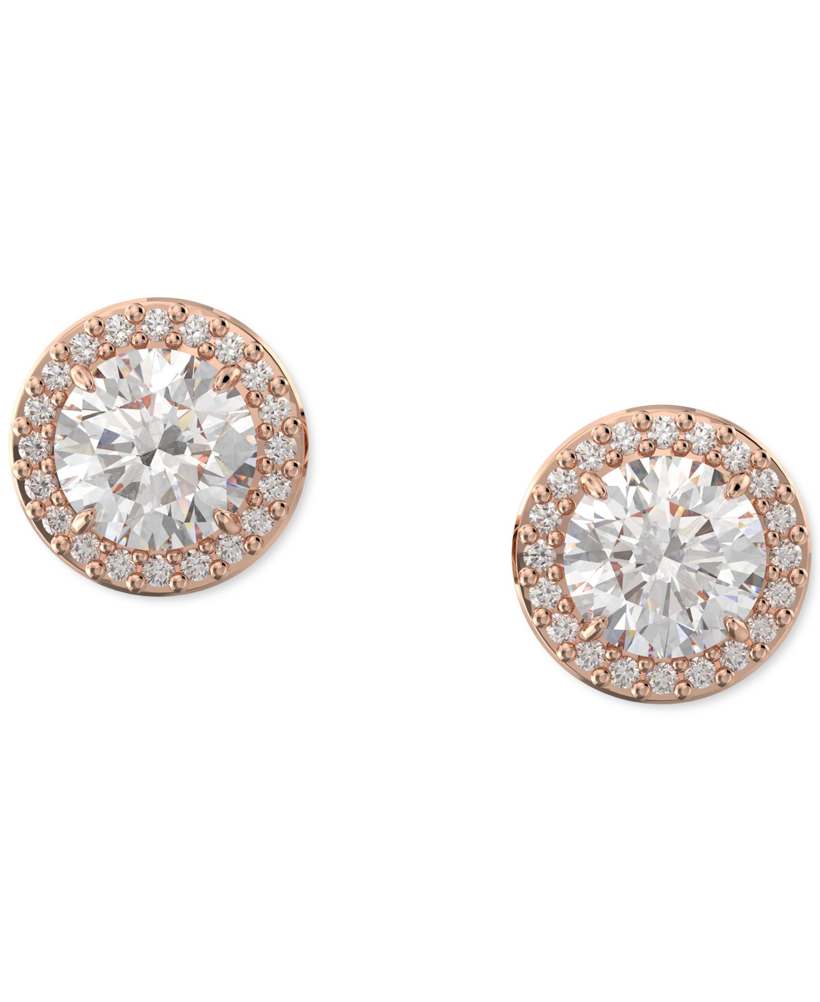 Swarovski Silver-Tone Constella Pavé Button Earrings