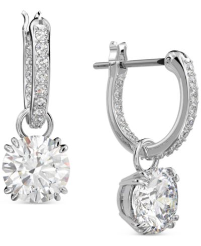 Серьги-подвески Swarovski Constella с кристаллами, серебристого цвета