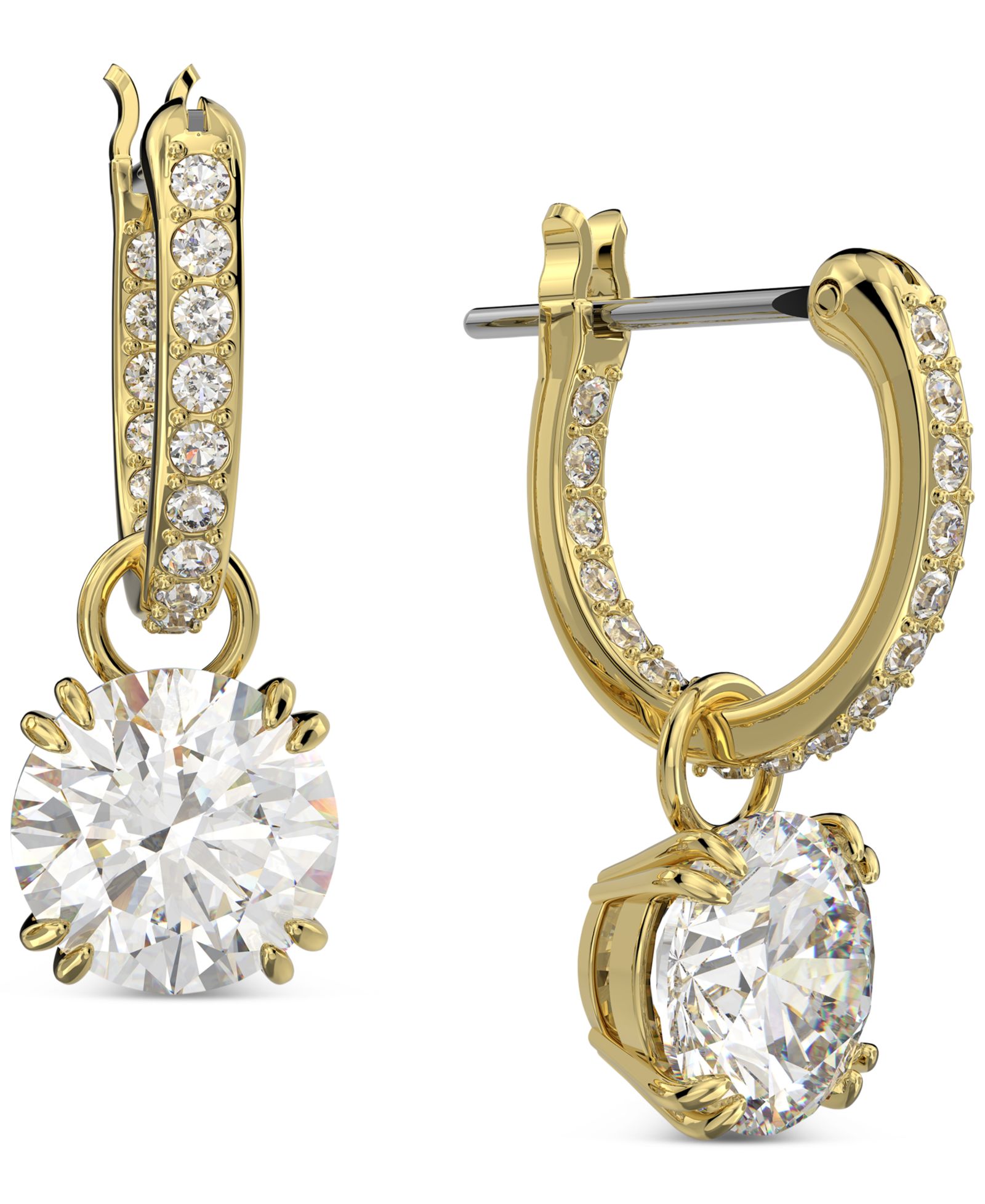 Серьги-подвески Swarovski Constella с кристаллами, серебристого цвета