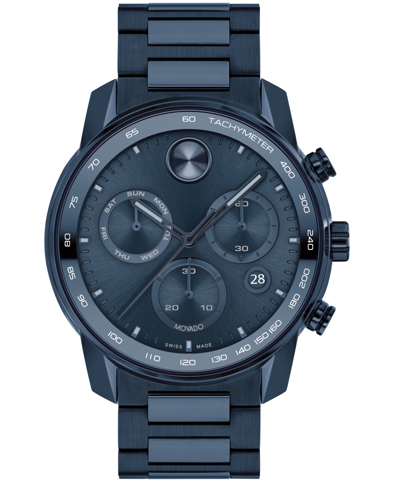 Мужские наручные часы Movado Bold Verso Dark Blue Ionic Plated Steel 44mm