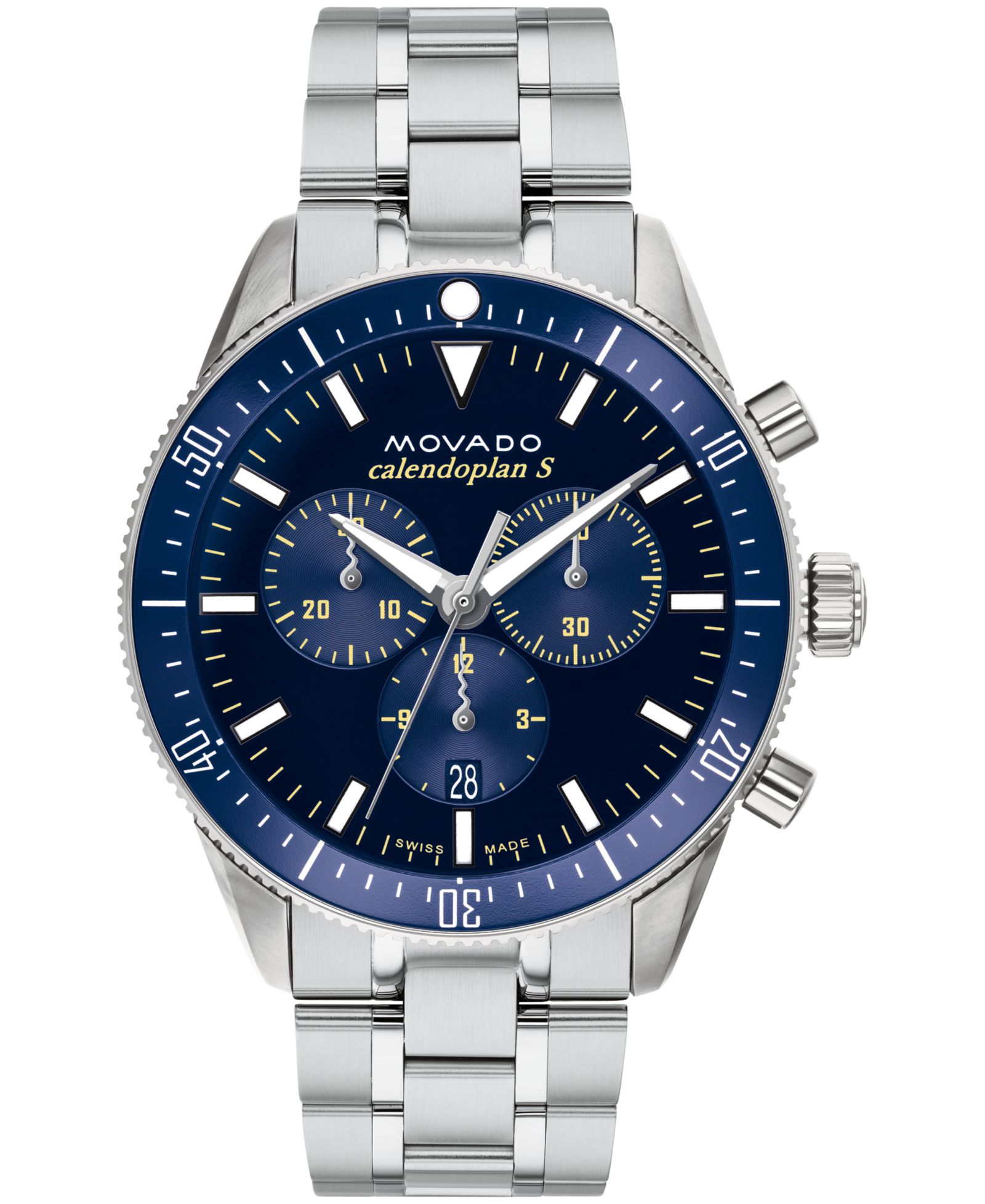 Мужские часы Movado Heritage из нержавеющей стали со стальным браслетом 42mm