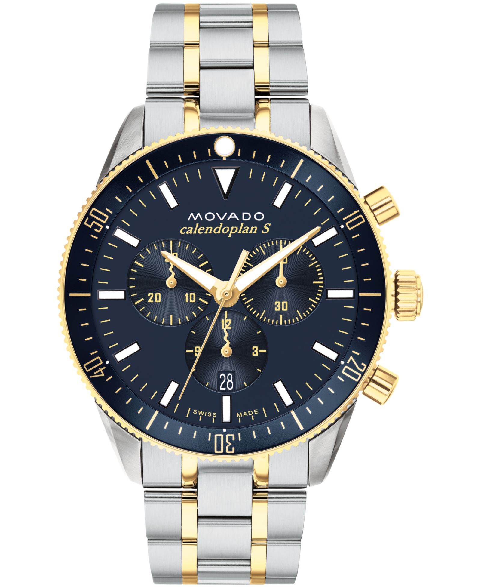 Мужские часы Movado Heritage Two Tone Stainless Steel Bracelet 42mm