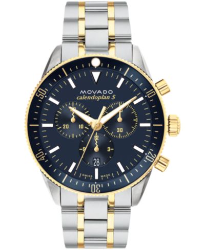 Мужские часы Movado Heritage Two Tone Stainless Steel Bracelet 42mm