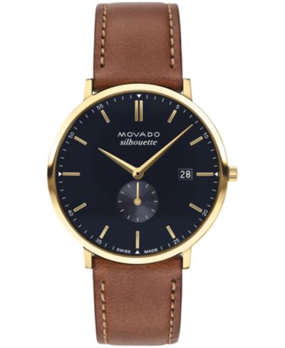 Movado Мужские часы Heritage, кожаный ремешок, 40mm