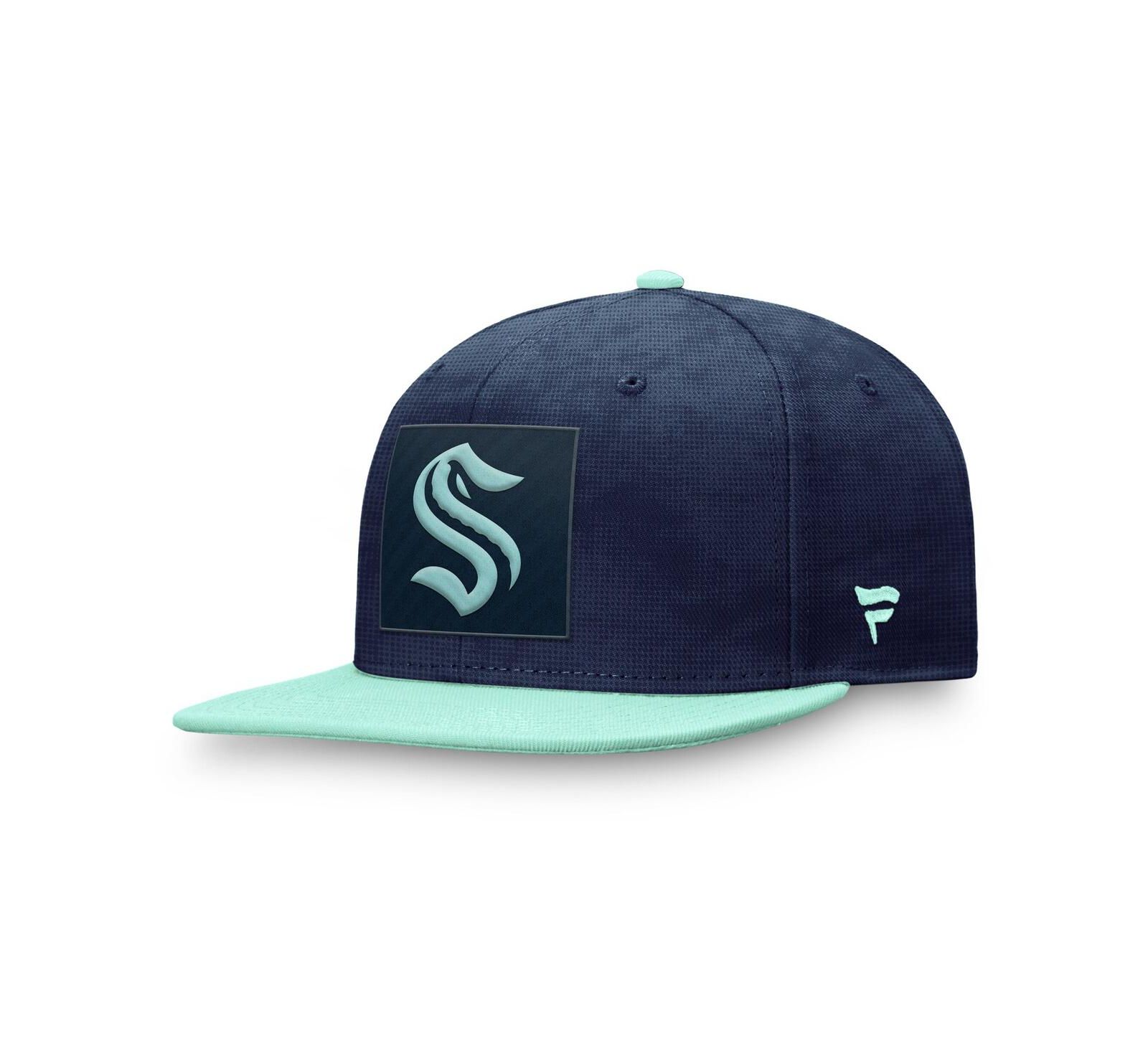 Fanatics Мужская кепка Seattle Kraken Authentic Pro Rink Snapback, темно-синяя/голубая