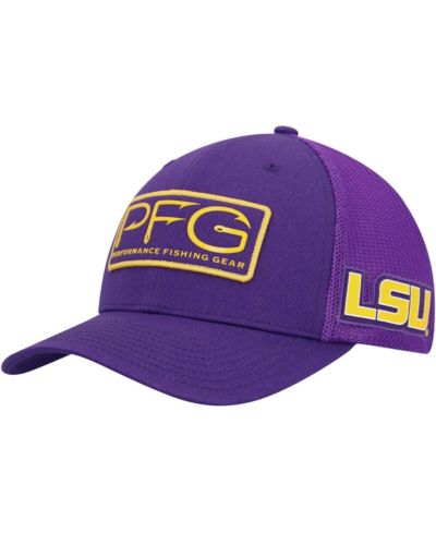 Мужская кепка Columbia Purple LSU Tigers PFG Hooks Flex Hat