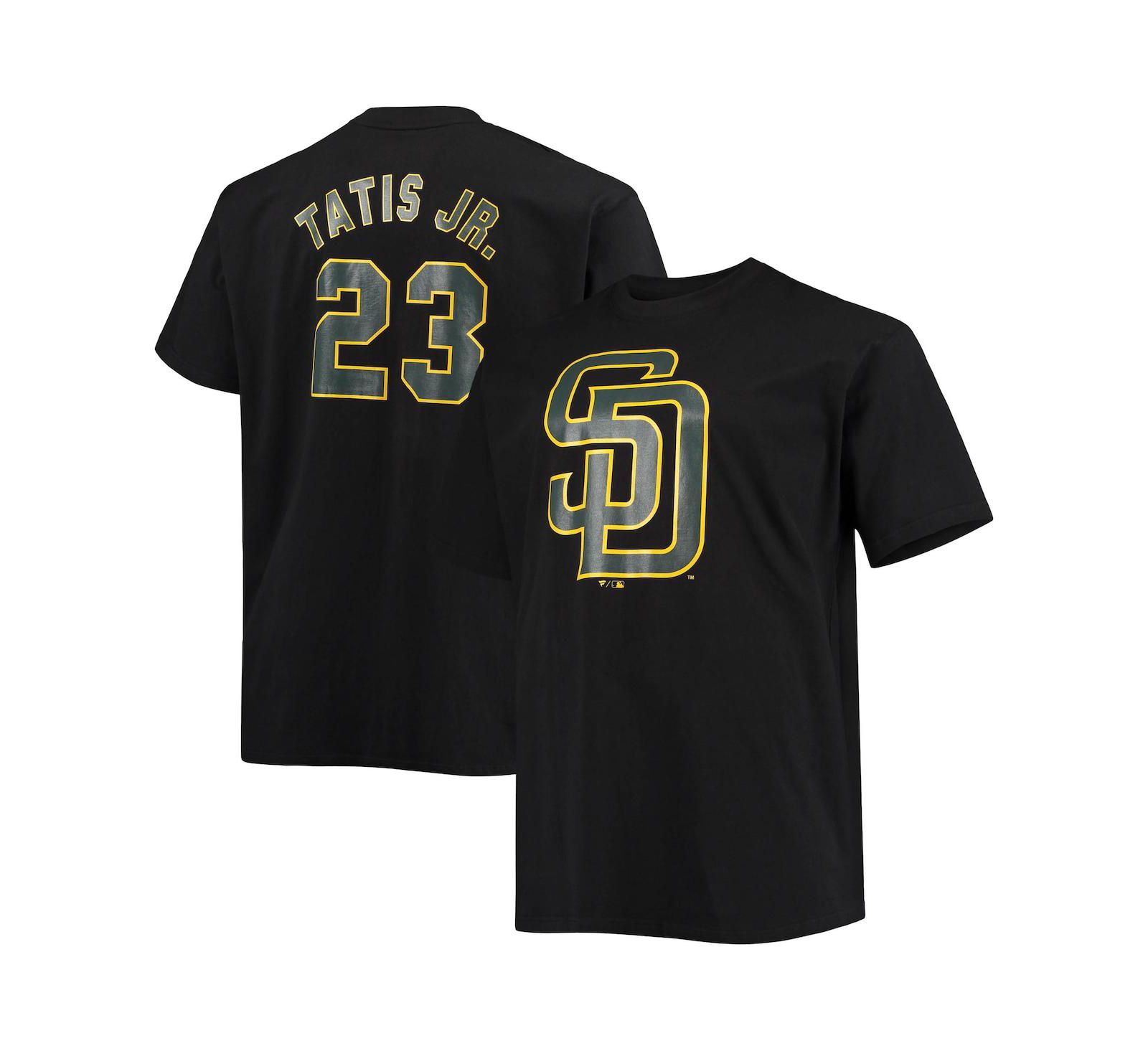 Мужская футболка Fanatics Fernando Tatis Jr. Black San Diego Padres Big and Tall Wordmark Name and Number