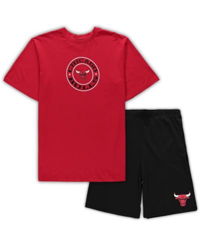 Men's Concepts Sport Red, Black Chicago Bulls Big and Tall T-shirt and Shorts Sleep Set