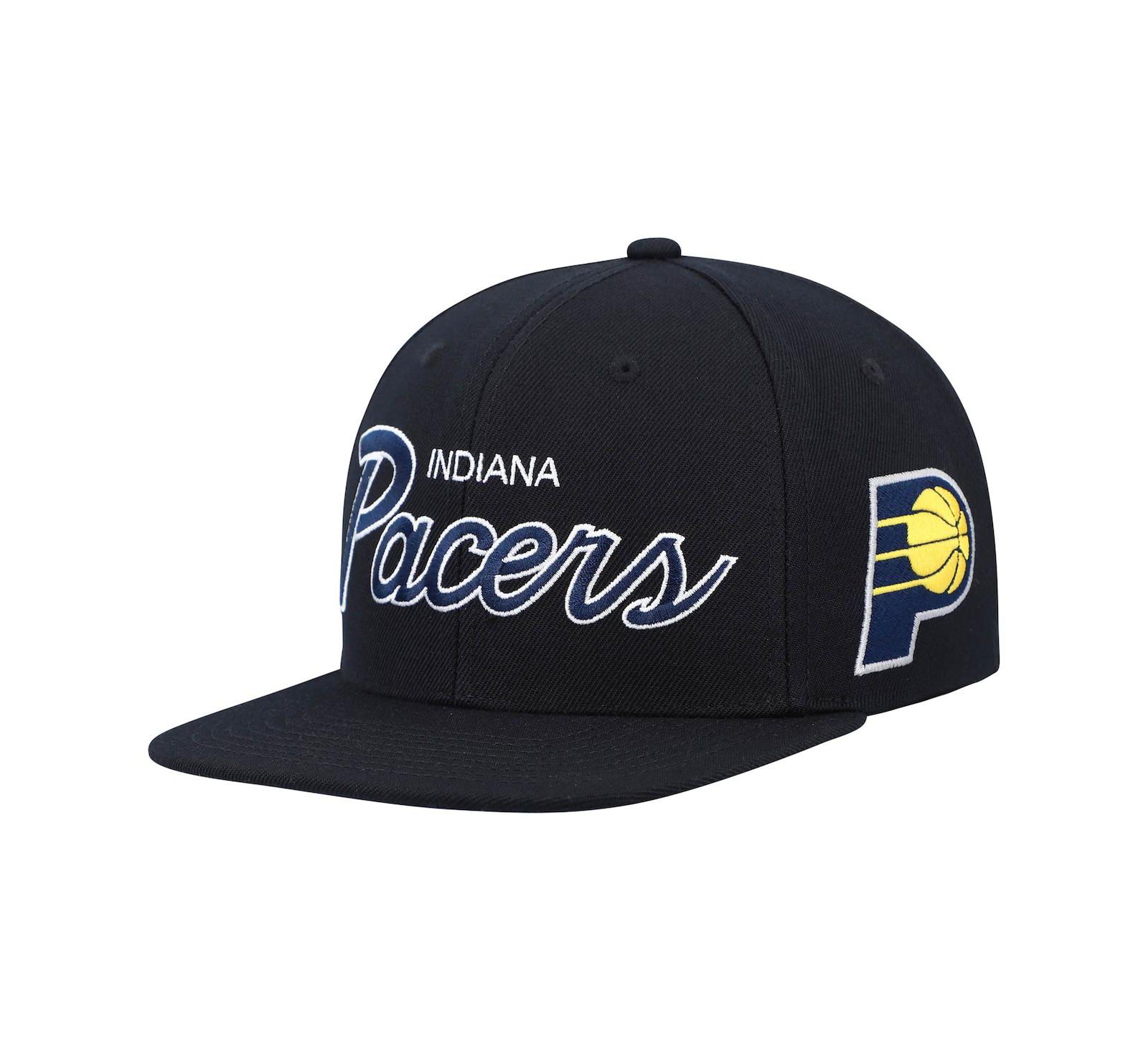 Мужская кепка Mitchell & Ness Black Indiana Pacers Hardwood Classics Script 2.0 Snapback
