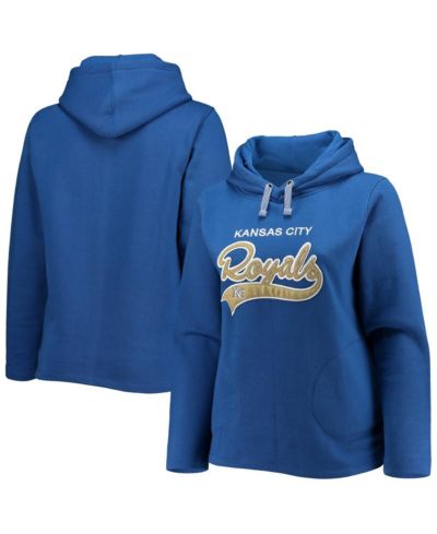Women's Soft as a Grape Royal Kansas City Royals Plus Size Side Split Pullover Hoodie