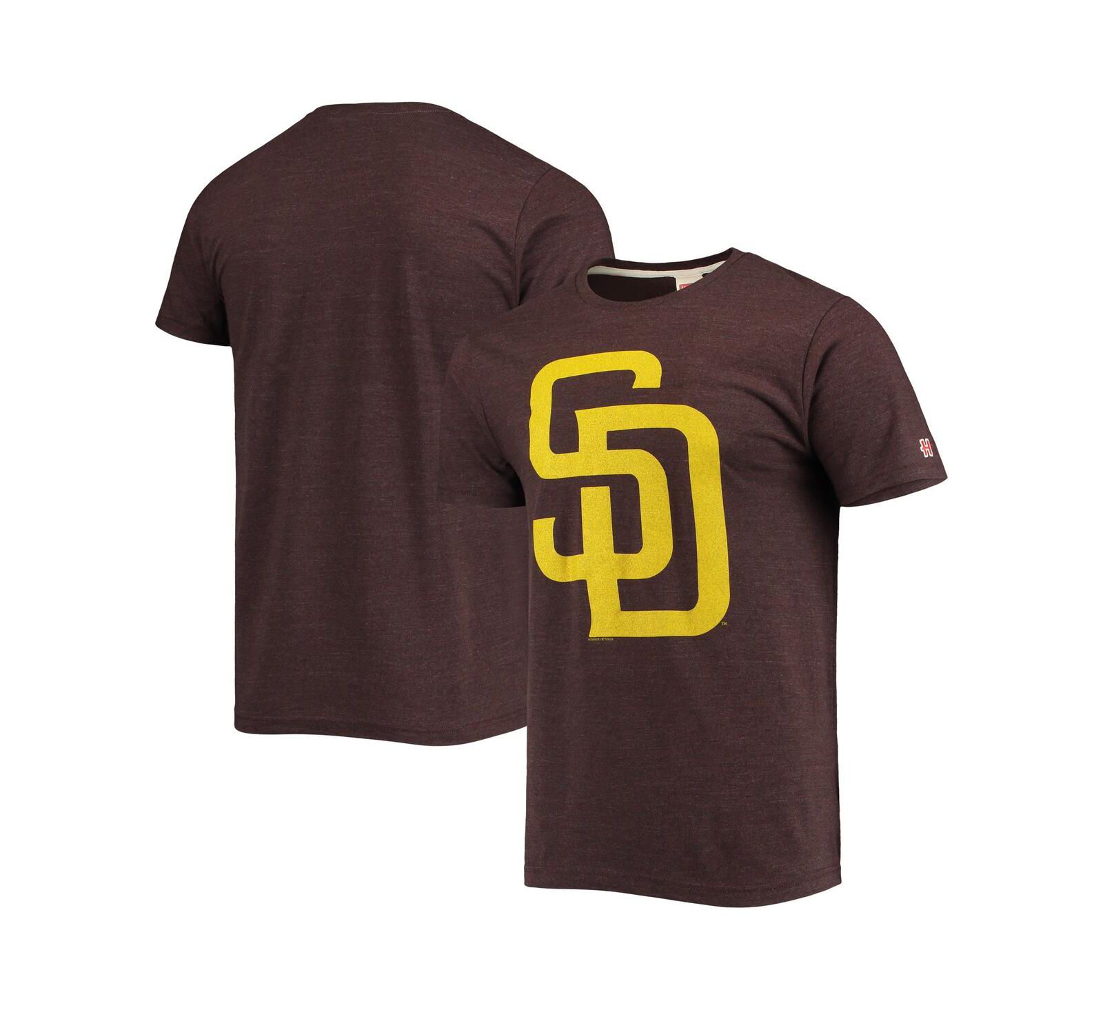 Футболка Men's Homage Brown San Diego Padres Hand Drawn Logo Tri-Blend