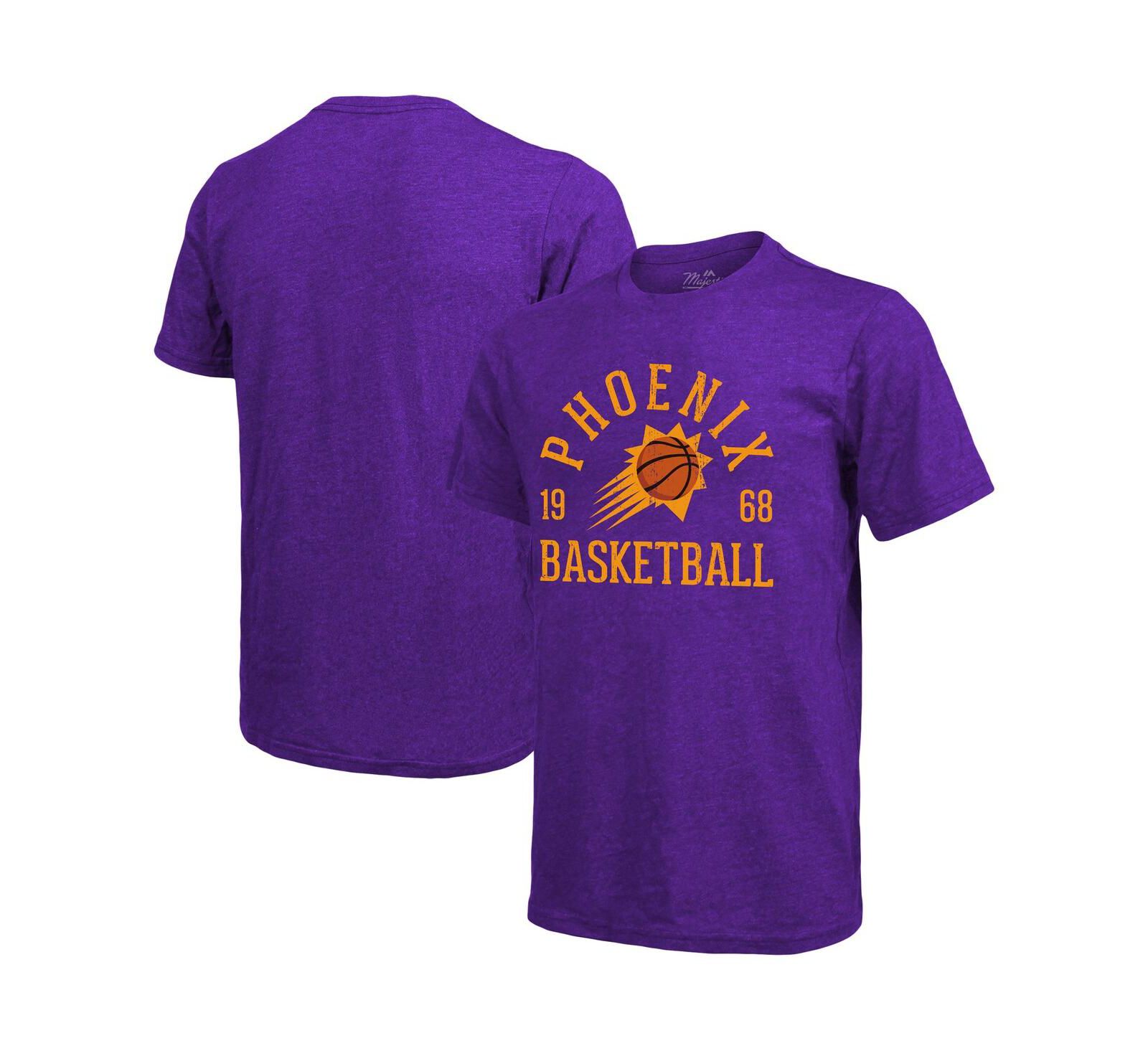 Мужская футболка Majestic Threads Heathered Purple Phoenix Suns Ball Hog Tri-Blend T-shirt