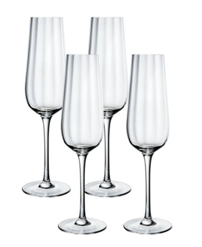 Villeroy & Boch Rose Garden Flute Glasses, Set of 4