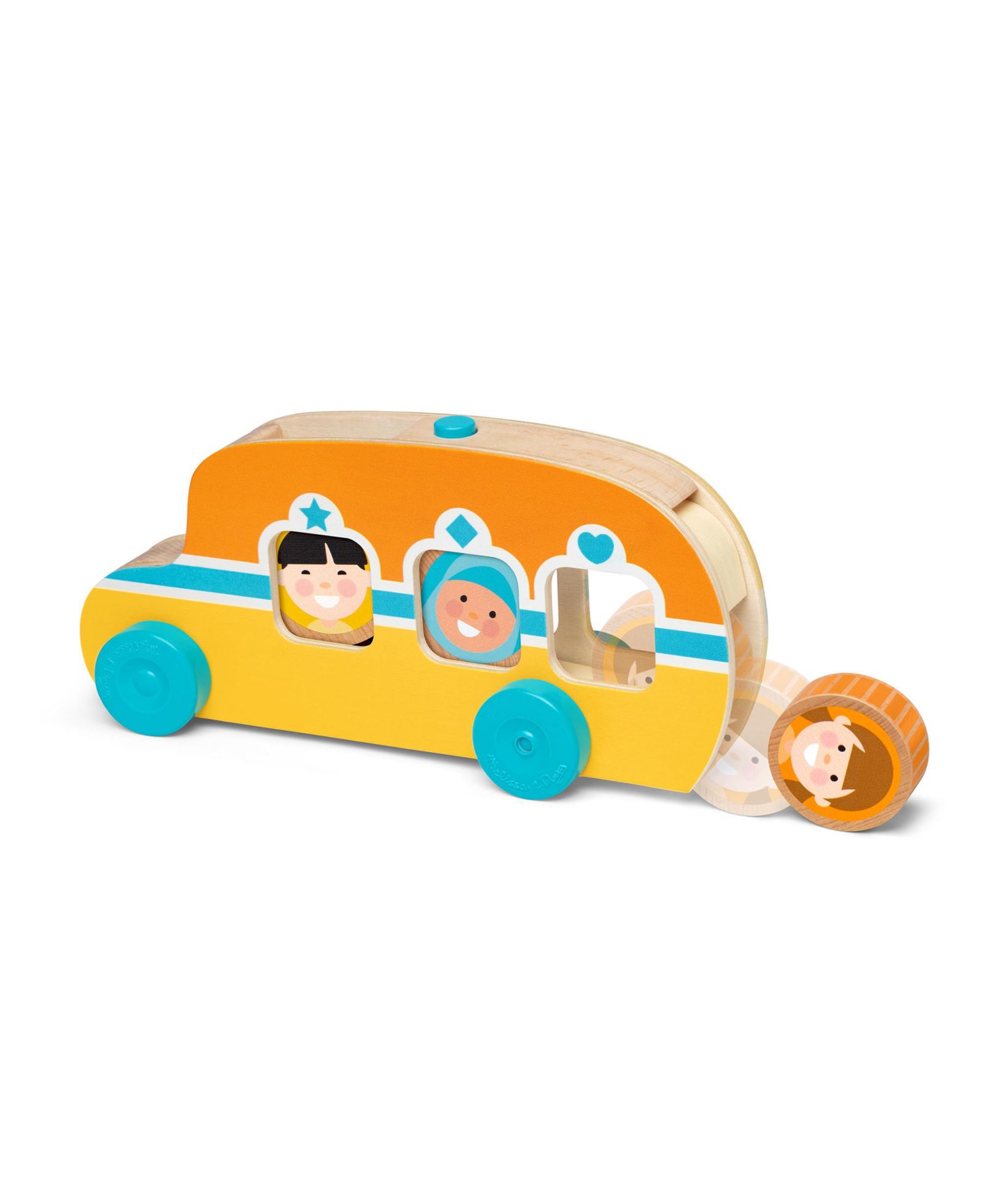 Деревянный автобук Melissa and Doug Go Tots с 3 дисками, набор из 4 шт.