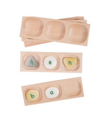 Yellow Door Three-Pebble Word-Building Tray, 1-Piece, Ages 18 Months to 6 Years