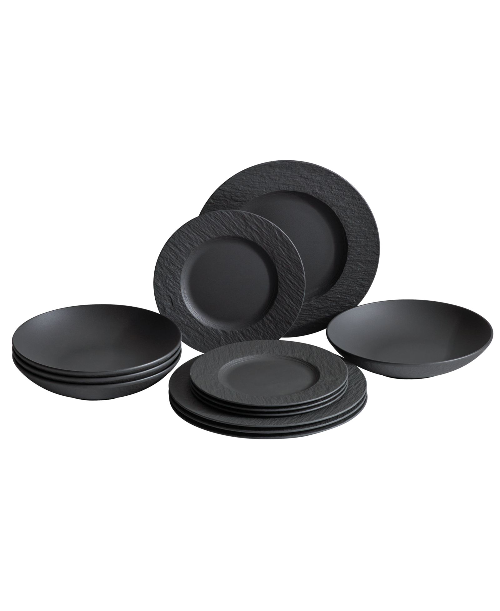 Набор столовой посуды Villeroy & Boch Manufacture Rock 12 Pc. Dinnerware Set, Service for 4