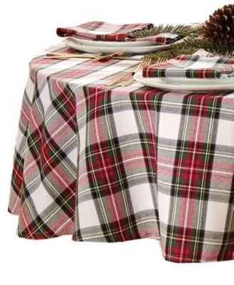 Elrene Christmas Classic Holiday Plaid Tablecloth, 70" x 70"
