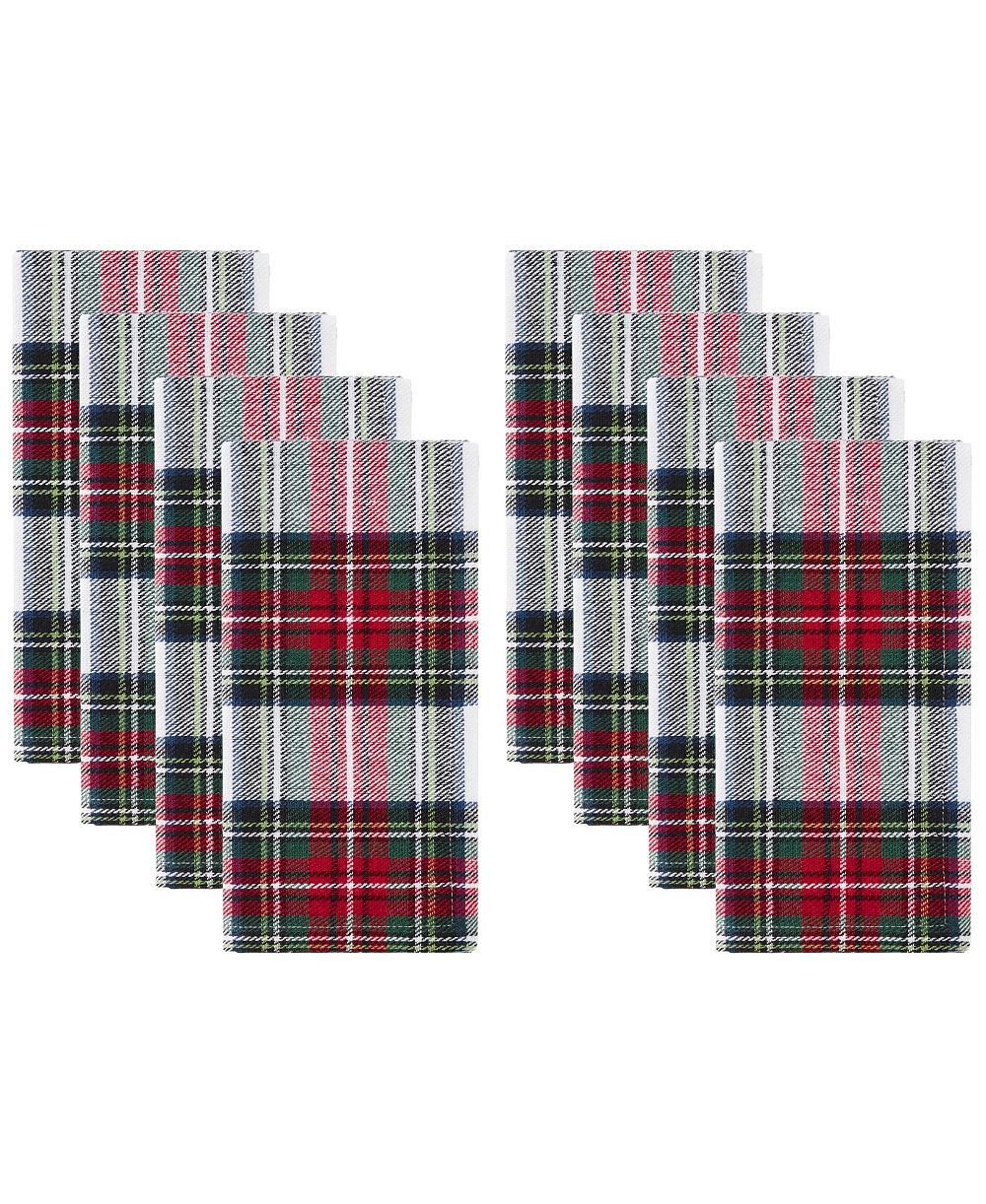 Elrene набор салфеток в рождественском стиле Classic Holiday Plaid 8 Piece, 17" x 17"