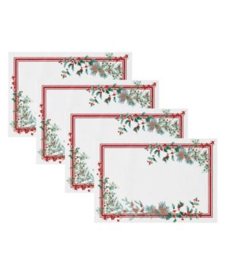 Набор салфеток для сервировки Elrene Winter Holiday Berry, 4 шт., 13" x 19"