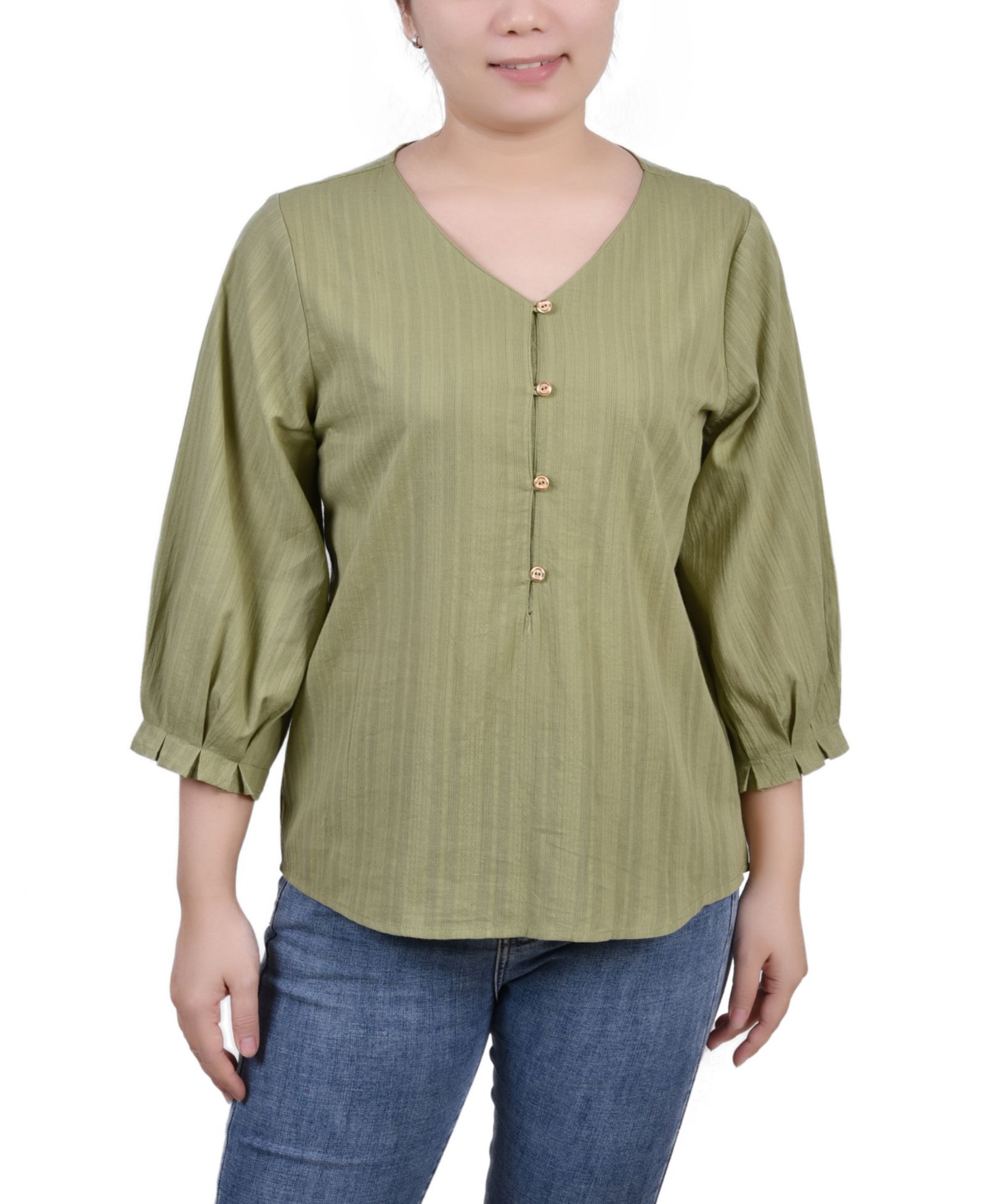Petite Blouse Jacquard с рукавом 3/4