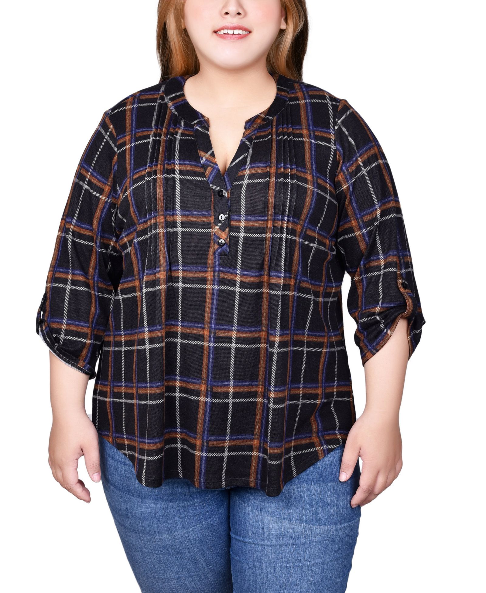 Топ NY Collection Plus Size с рукавом 3/4