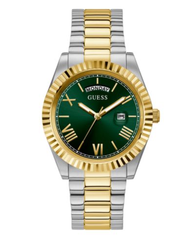 Мужские часы GUESS Two Tone Stainless Steel Bracelet Day Date 42mm