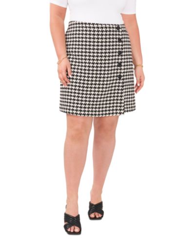 Vince Camuto Plus Size Houndstooth Mini Skirt