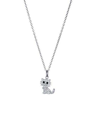 Giani Bernini кулон-кошка из стерлингового серебра (0.11 ct. t.w.)
