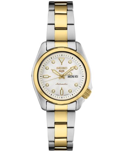 Женские часы Seiko Automatic 5 Sports Two-Tone Stainless Steel, 28mm