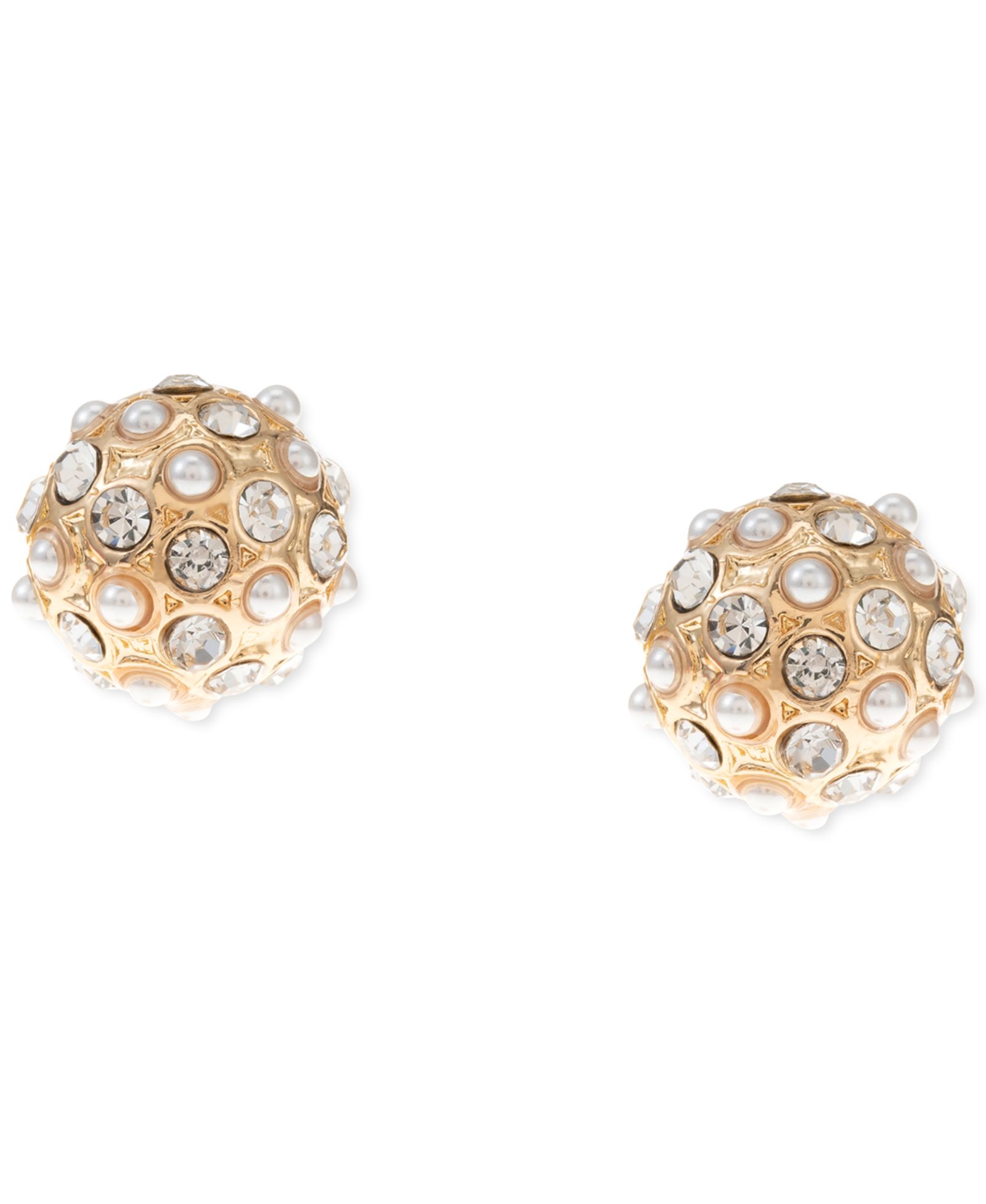 Charter Club Gold-Tone Pavé Fireball Stud Earrings, Created for Macy's