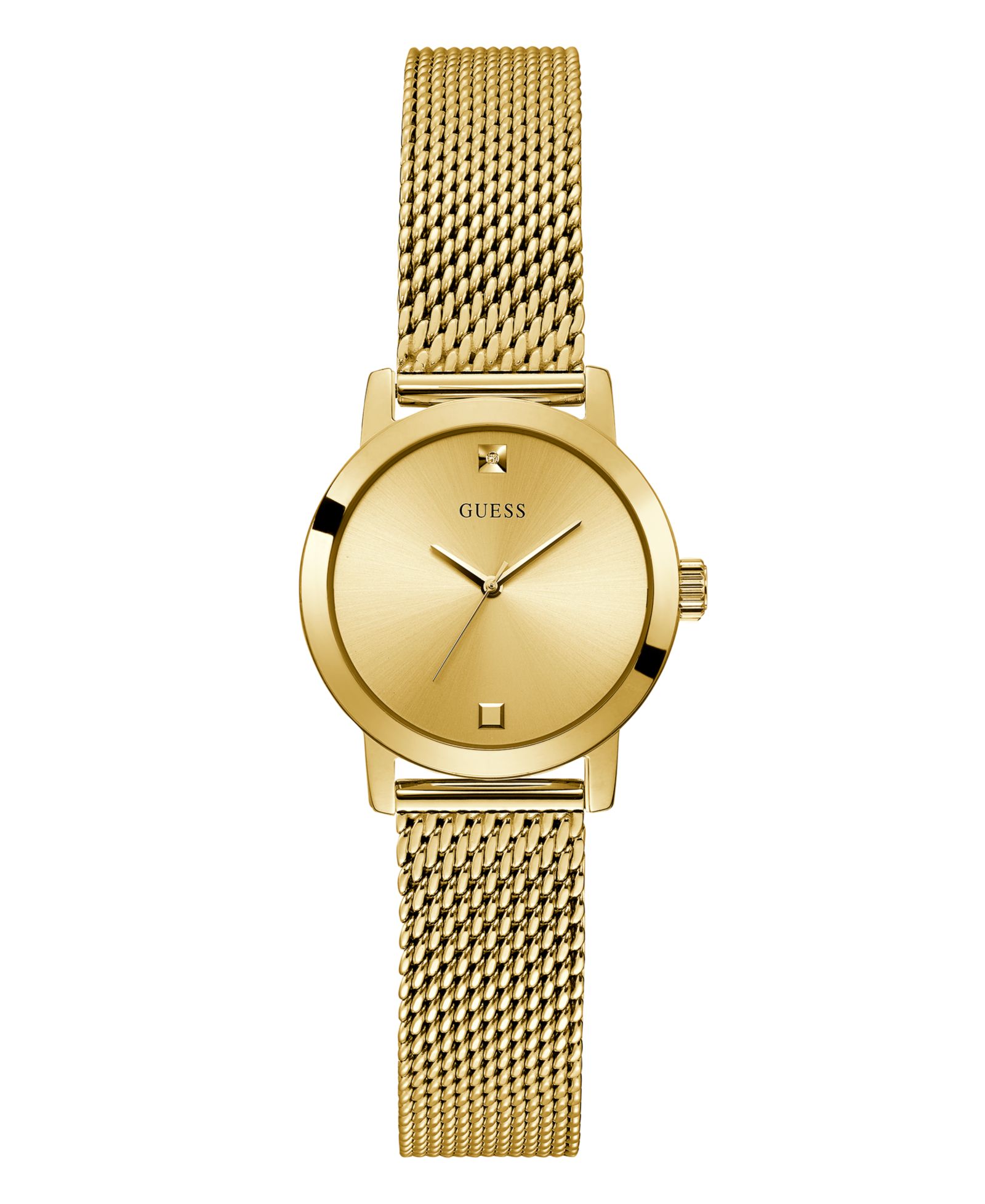 Женские часы GUESS с золотистым сетчатым браслетом 25mm
