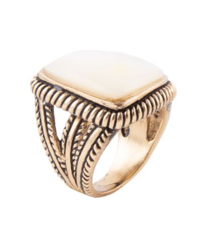 Кольцо Barse Navajo Bronze и натуральный перламутр Statement Ring