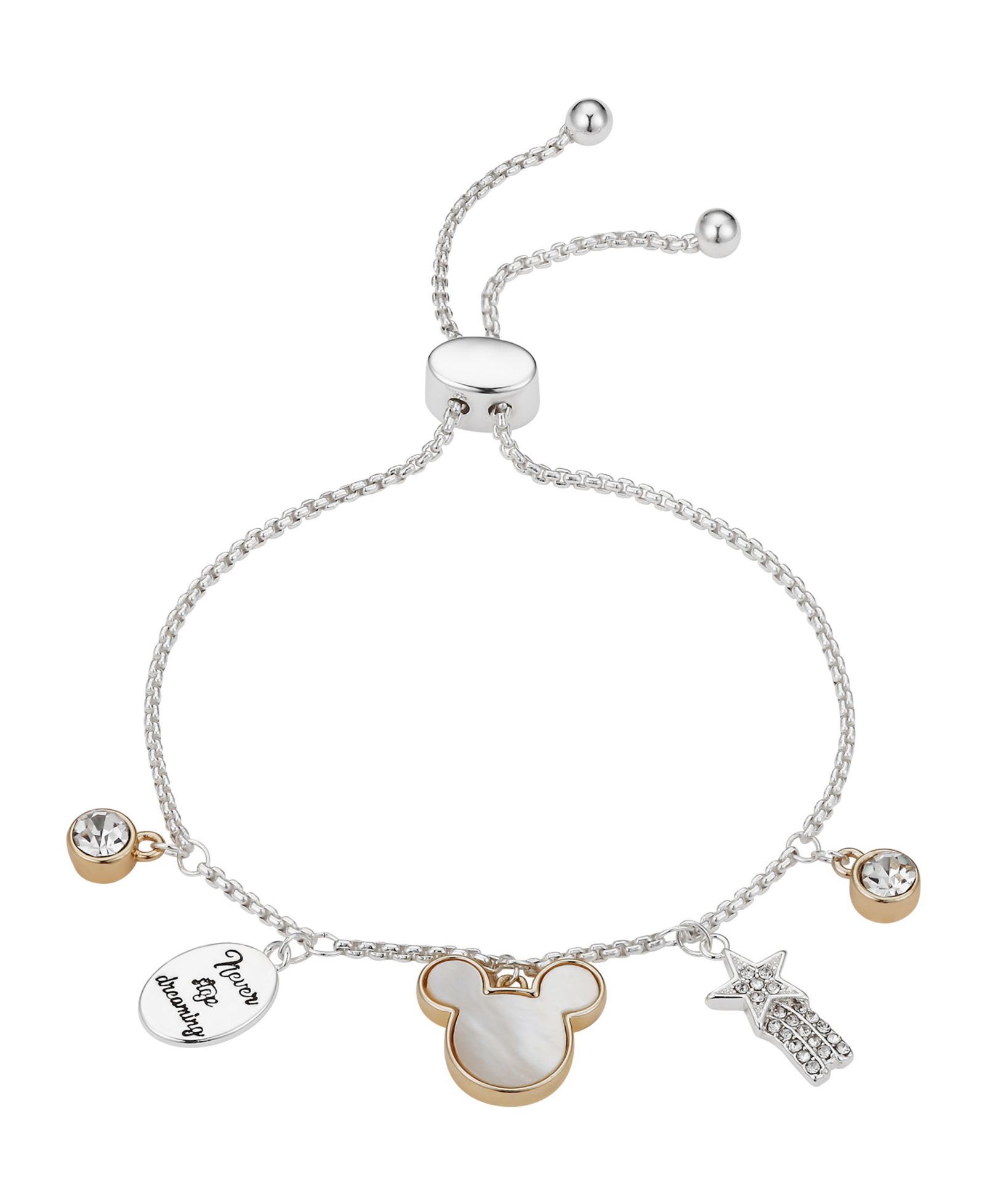 Браслет Disney Crystal Mickey Mouse Bolo с подвеской в 14K Gold Flash Plating