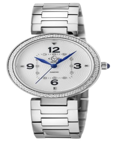 Женские часы Gevril Piemonte Swiss Quartz Silver-Tone Stainless Steel 36mm