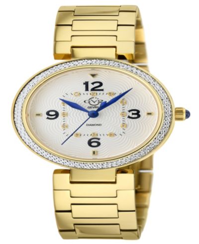 GV2 by Gevril Women's Piemonte Swiss Quartz IP Stainless Steel Bracelet Diamond Watch