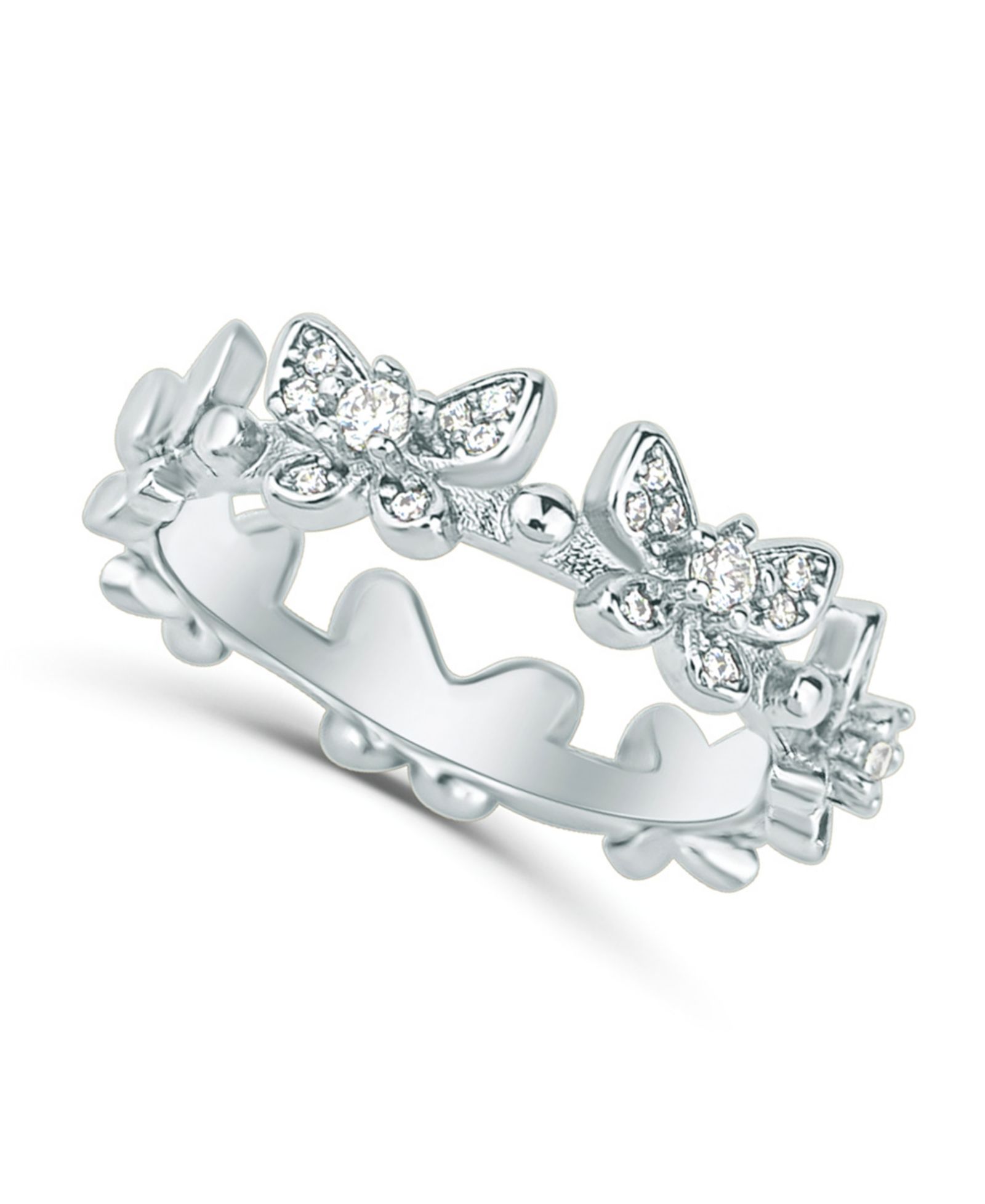 And Now This Cubic Zirconia Butterfly Band Ring
