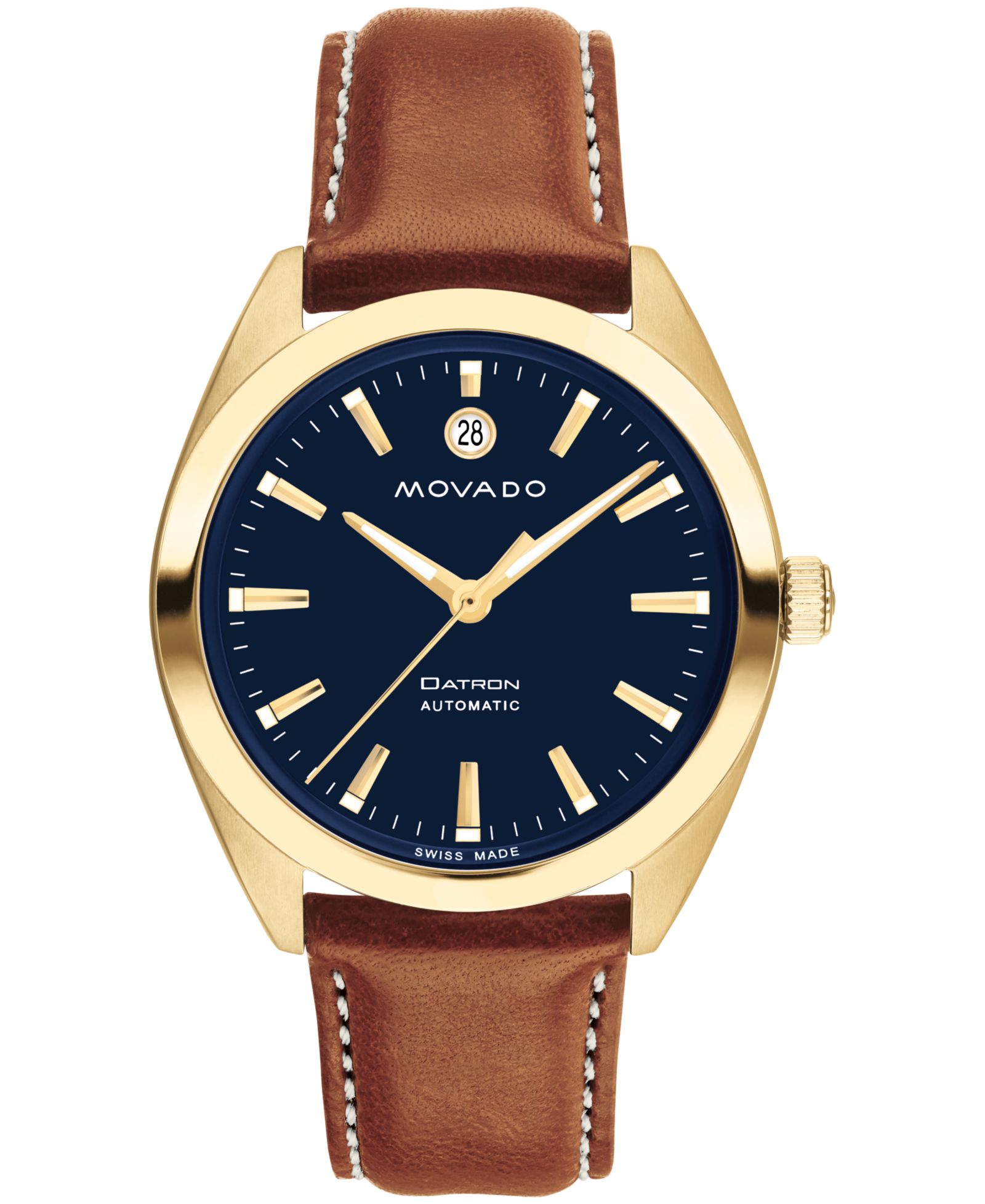 Мужские часы Movado Heritage Datron Swiss Automatic, кожаный ремешок, 40mm
