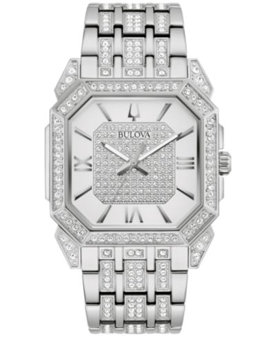 Bulova Мужской Crystal Octava Stainless Steel Bracelet Watch 40mm