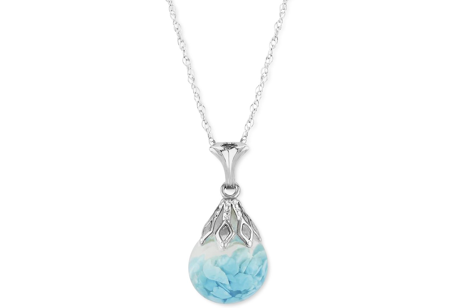 Подвеска-кулон Turquoise Flake Bulb 18" из стерлингового серебра