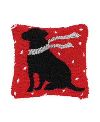 Декоративная подушка C&F Home Winter Christmas Black Dog with Scarf Silhouette 8" x 8"