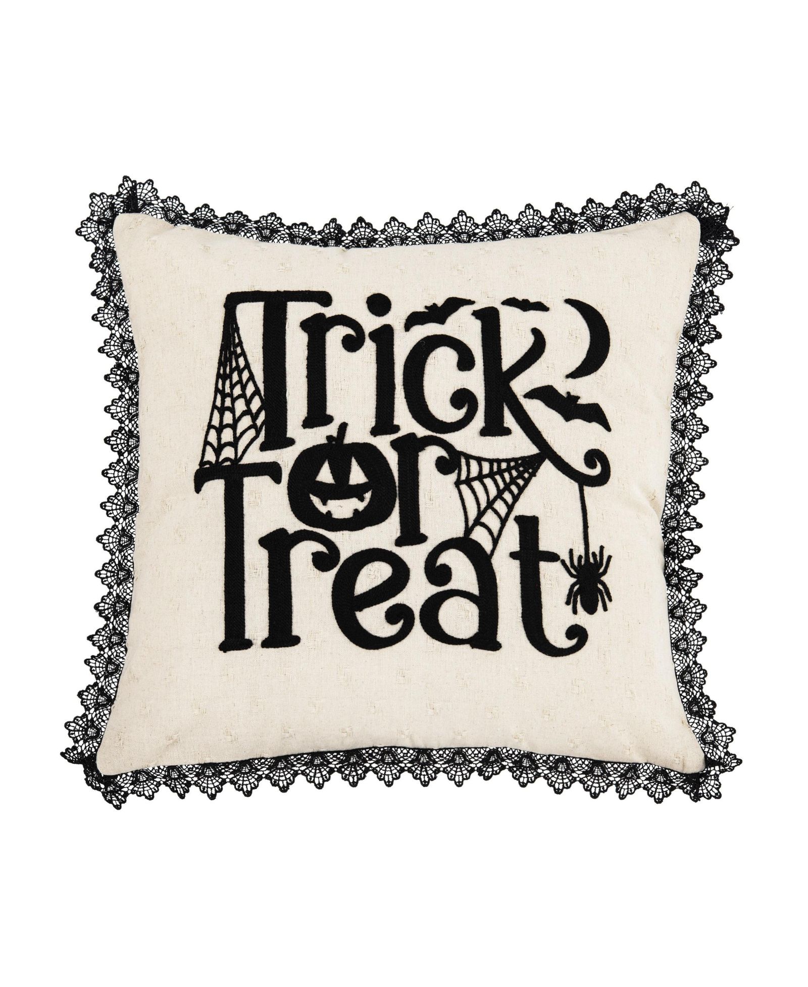 C&F Home Trick Treat Embroidered Throw Halloween Pillow, 18" x 18