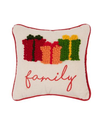 Christmas Presents "Family" декоративная мини-подушка French Knot, 8" x 8"