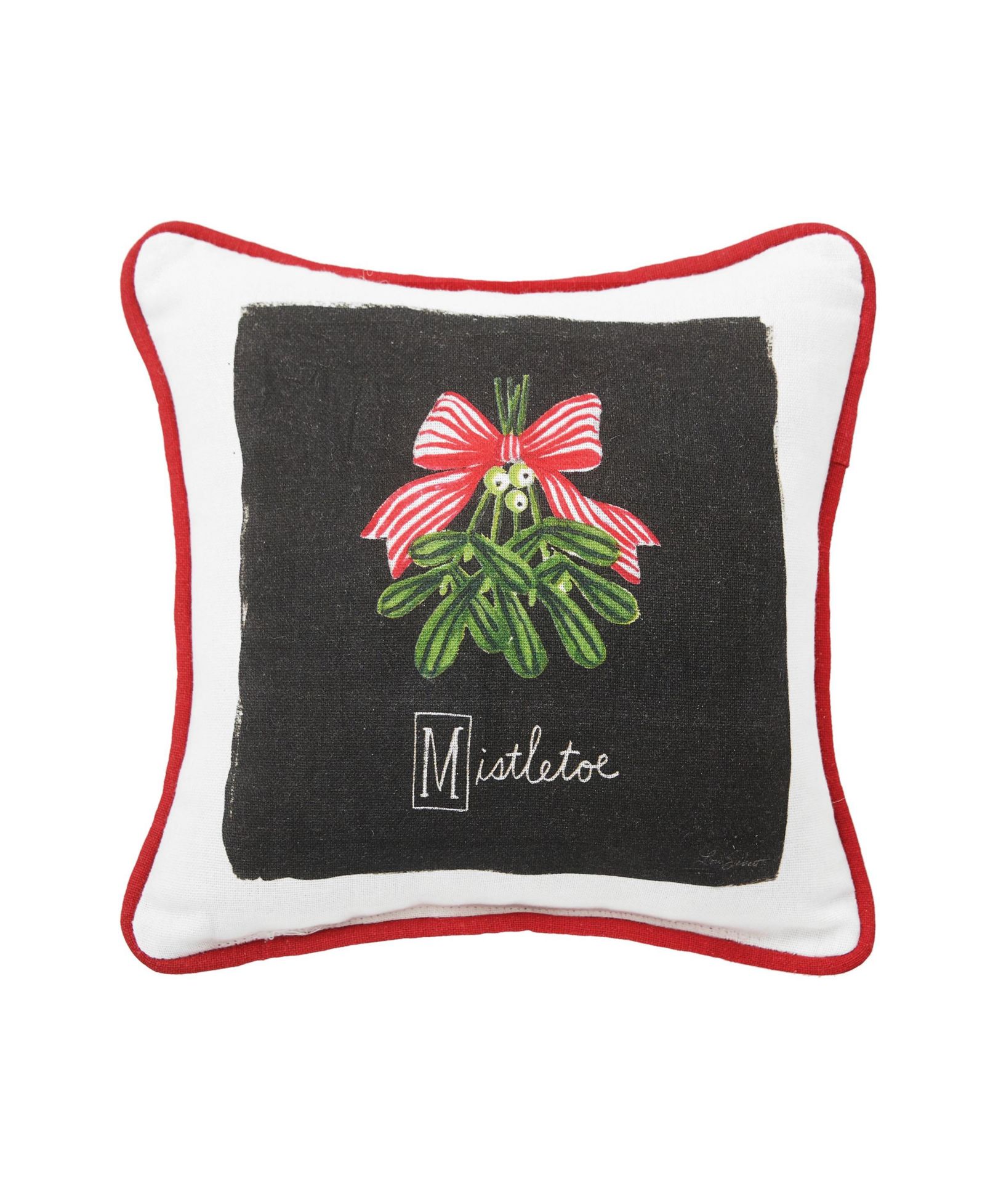 Christmas Mistletoe Декоративная мини-подушка 8" x 8" 100% Cotton