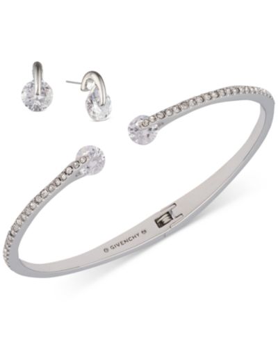 Набор серьги-каффы и серьги-гвоздики Givenchy 2-Pc. Color Floating Stone Crystal