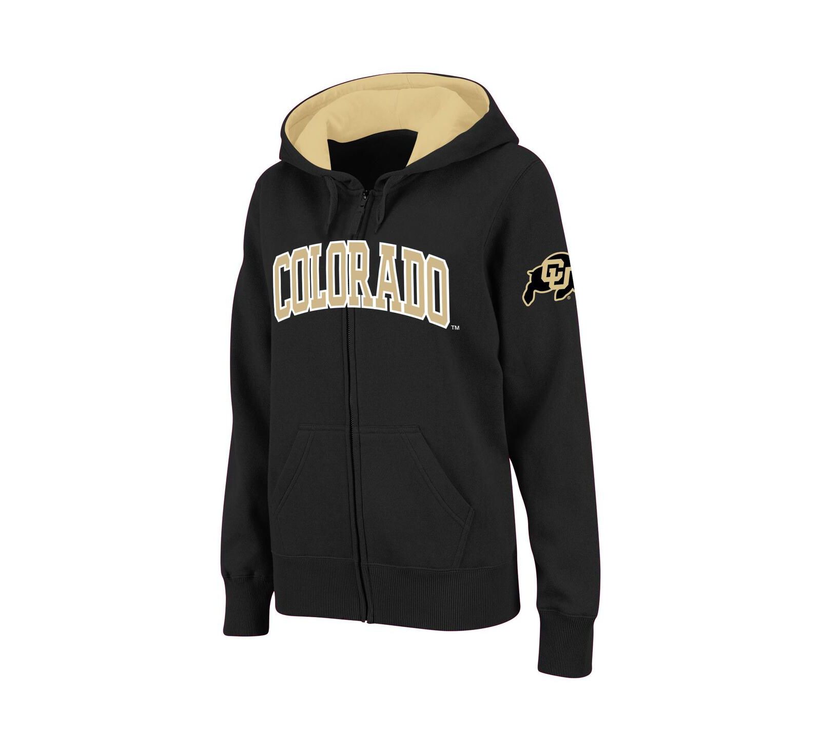 Women's Stadium Athletic Black Colorado Buffaloes Arched Name Full-Zip Hoodie