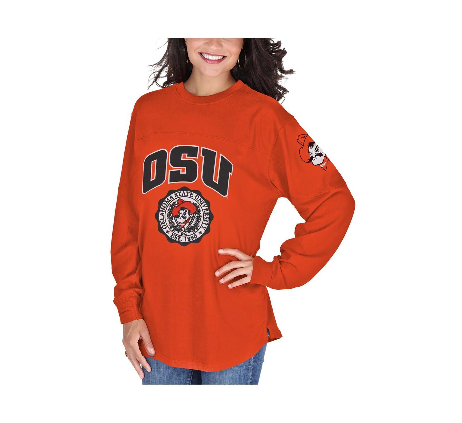 Женская футболка Orange Oklahoma State Cowboys Edith Long Sleeve